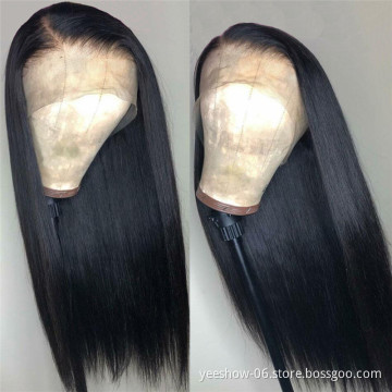Unprocessed Brazilian Human Hair Full Lace Wig Vendors Straight Wave Virgin Cuticle Aligned Full Swiss Lace 100% Human Hair Wig